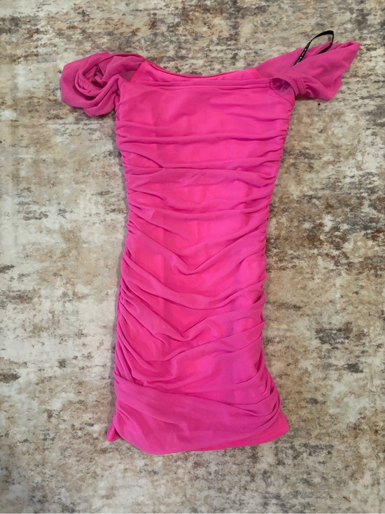 Katie J NYC Other - Katie J NYC Hot Pink Off-Shoulder Ruched Mini Dress